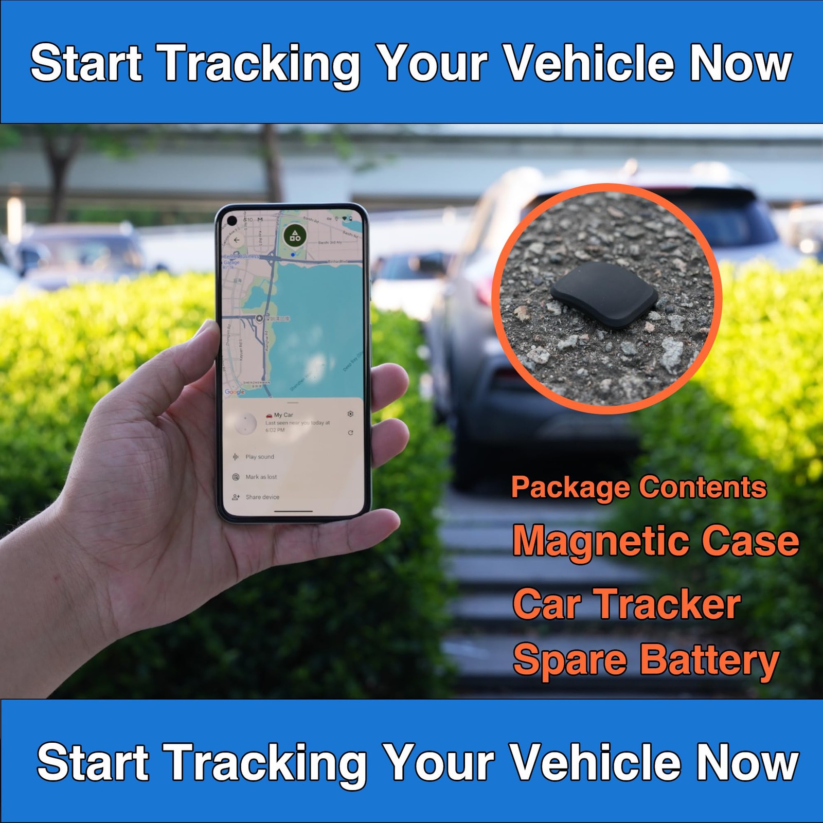 XJQX GPS Tracker for Vehicles - Hidden Car Tracking Device with No Monthly Fee,