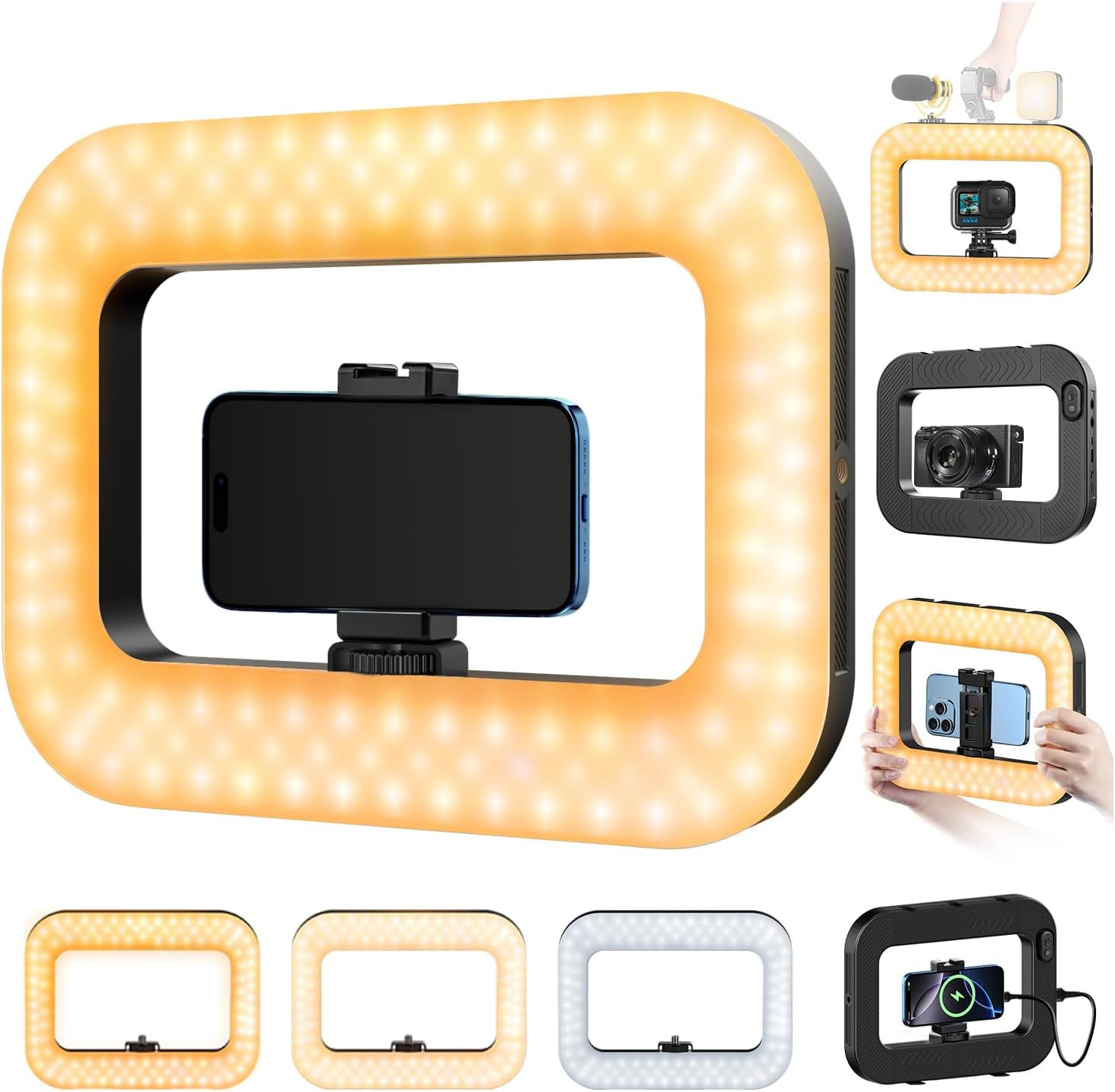 Cell Phone Light for Video Recording, Handheld Phone Stabilizer with Light, 8000