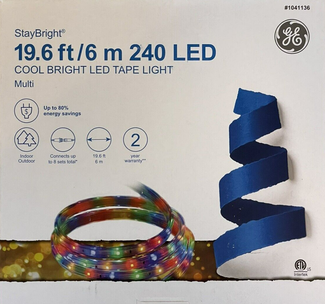 GE StayBright Multi-Color LED Tape Light with 240-LEDs / 19.6-feet - NEW