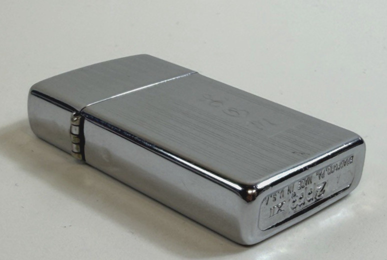 1996 Zippo Slim Pinstripe Lighter Monogrammed LBM