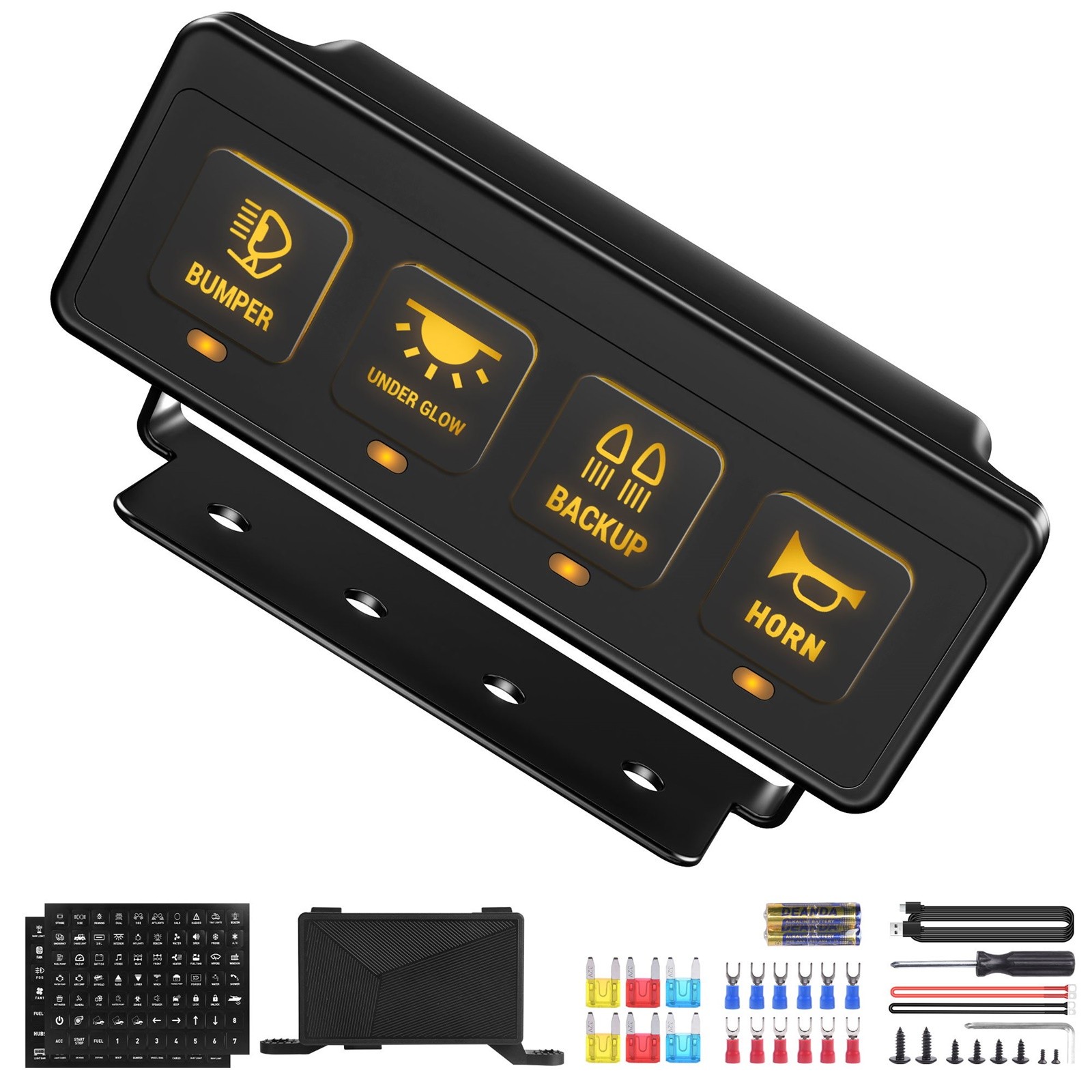 4 Gang Wireless Switch Panel Led Light Bar Remote Control Relay System Box