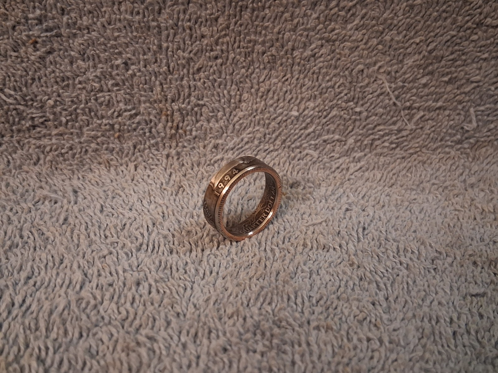 1994  Washington Quarters, coin ring, size 7