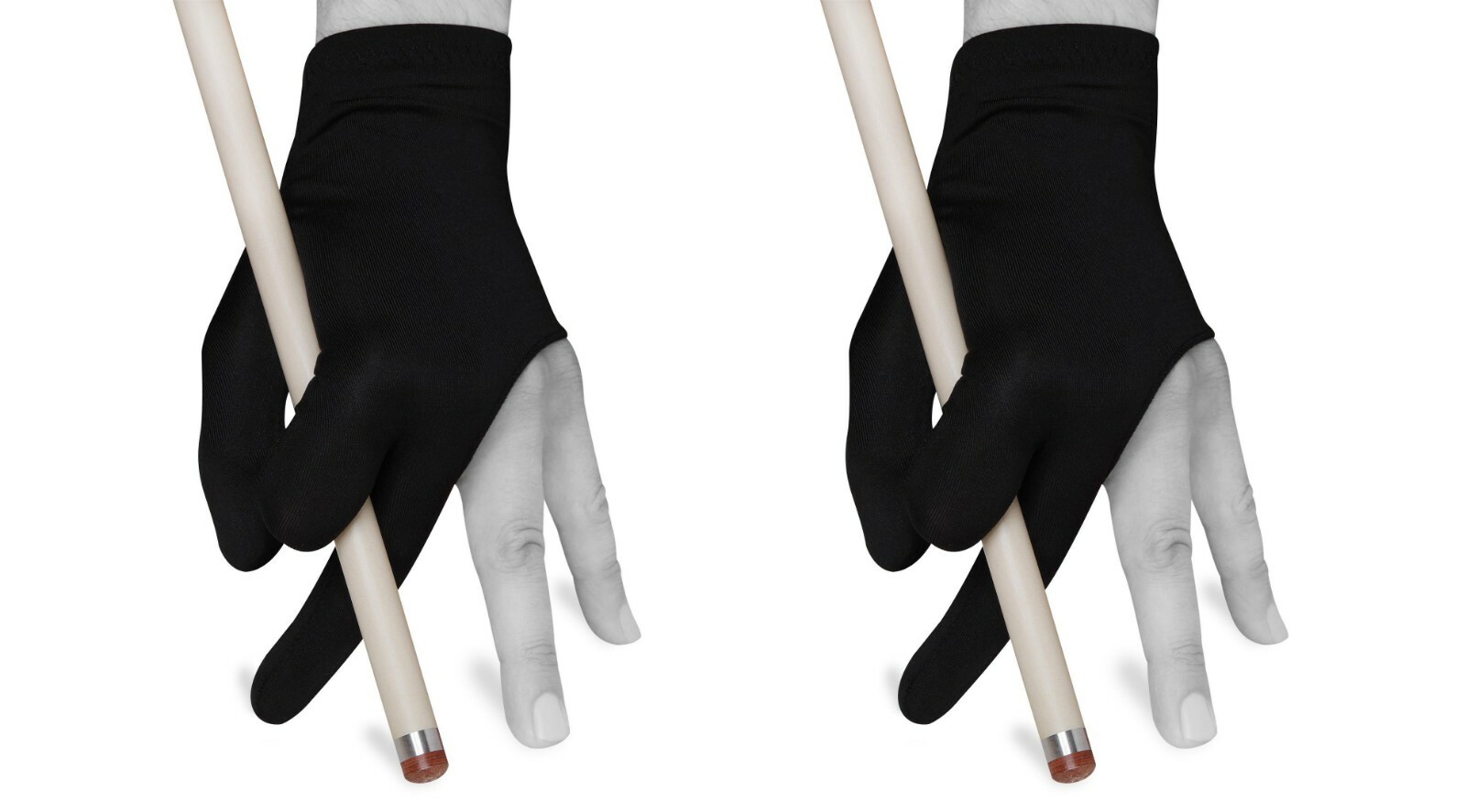 2 Billiard Quality GLOVES - Black - for POOL CUE - Fits either hand