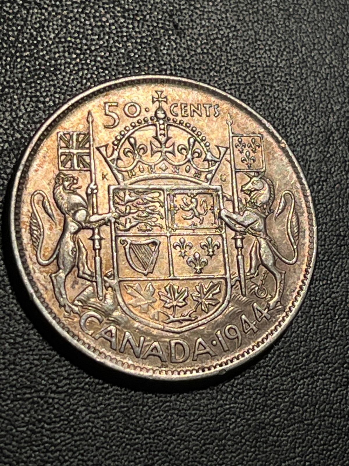 1944 Canada Half Dollar Silver Coin Nice AU+
