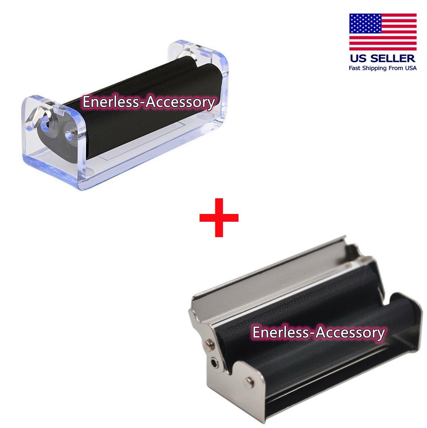 2PCS Easy Manual Cigarette Tobacco Smoking Roller Maker Rolling Machine Clear