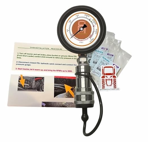 *KUBOTA BOOST Increase kit W/Gauge Hydraulic Shims POPPET L and MX+25% Power!