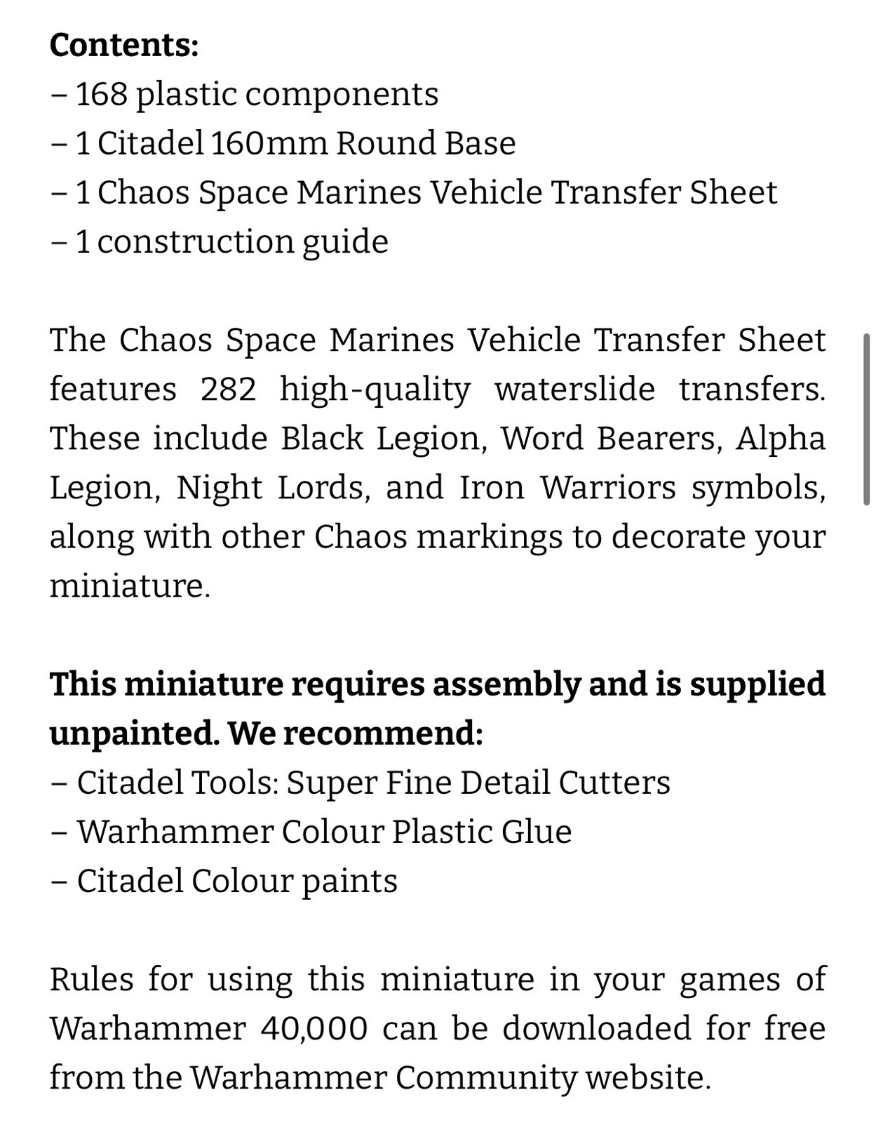 Defiler - Chaos Space Marines - Daemon Engine - Brand New & Sealed