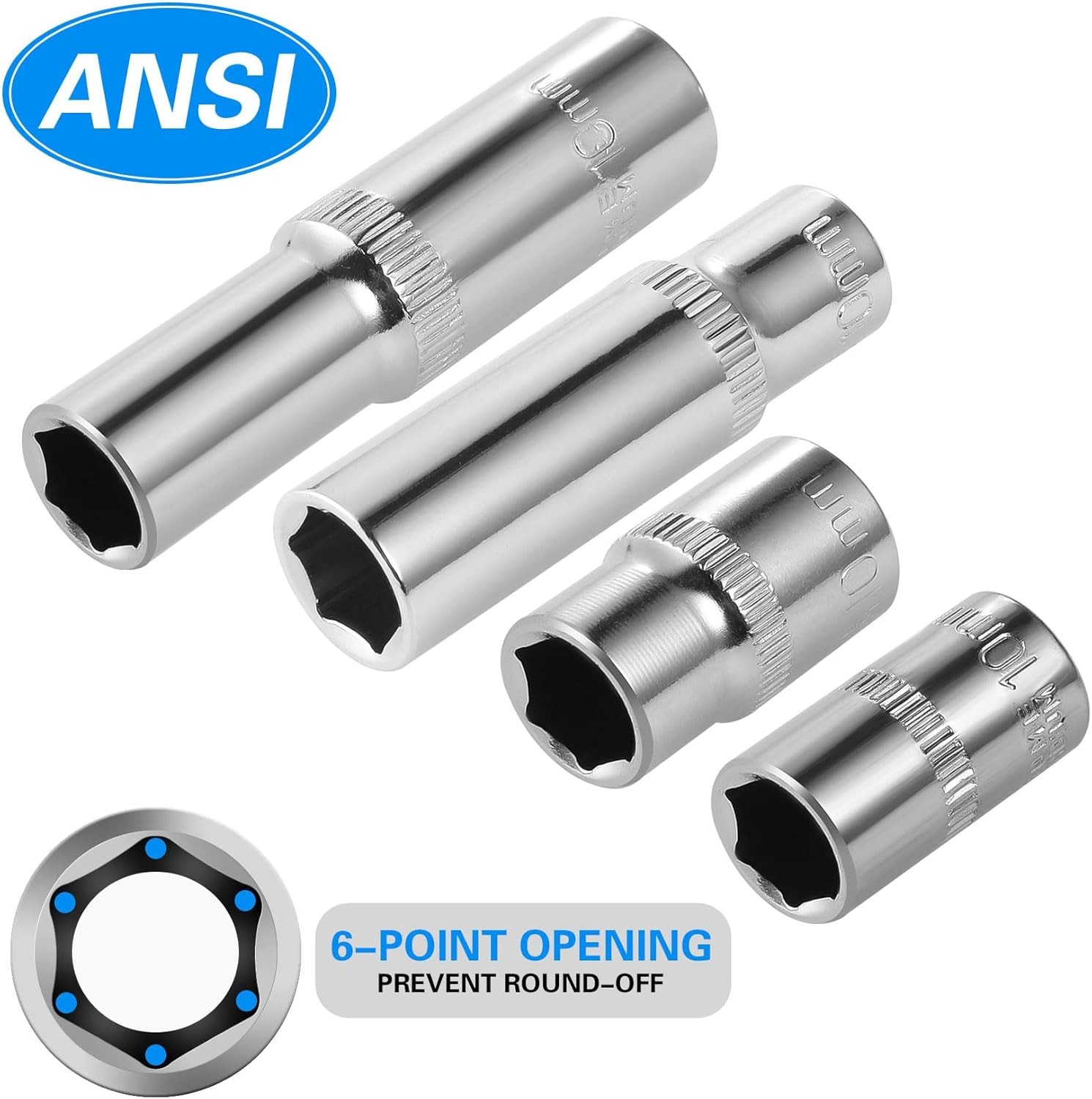 10-Piece] 10mm Socket Set, 1/4-Inch & 3/8-Inch Drive Impact Socket, 6-Point &...