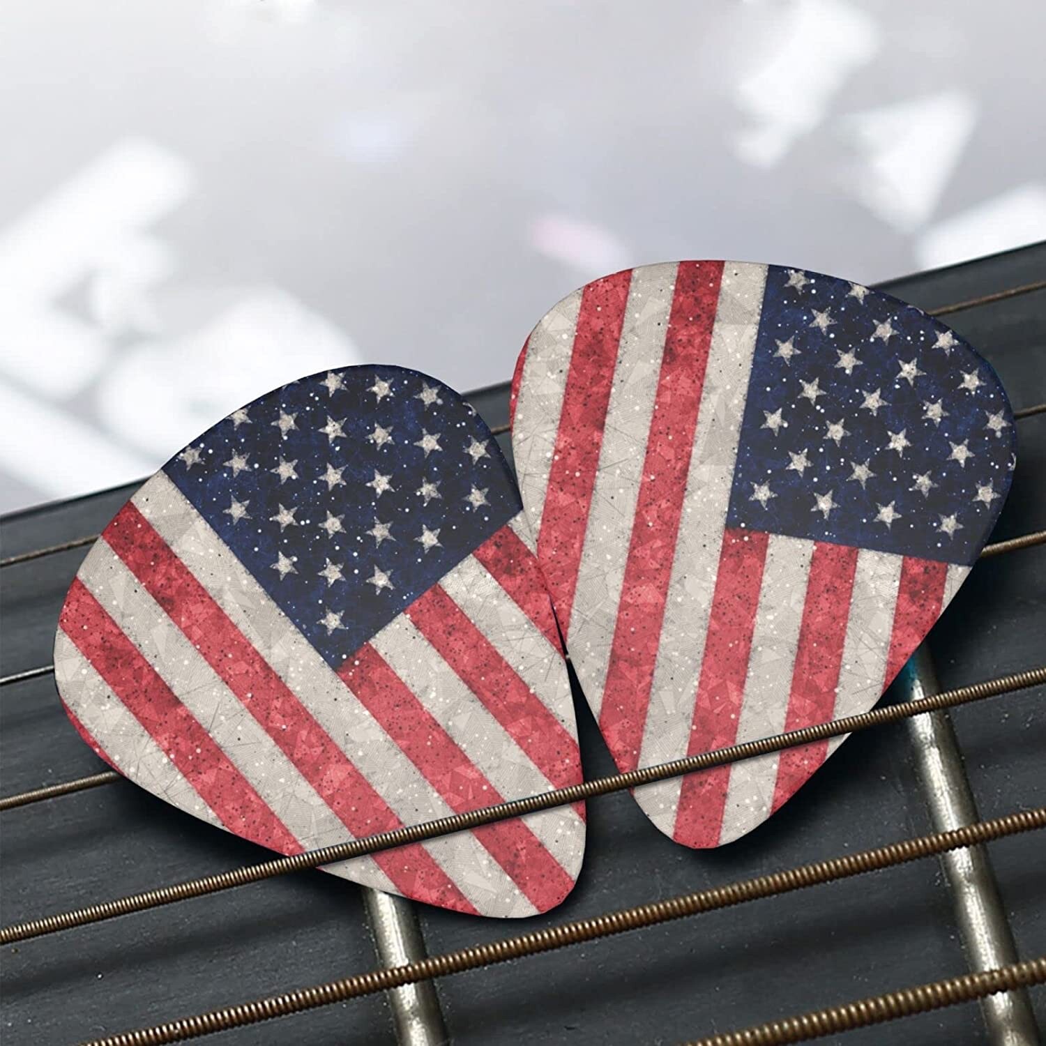 2 PACKAGE PERRI'S RED, WHITE AND BLUE GUITAR PICKS...6 PICK ASSORTED/PKG