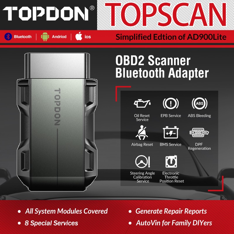 🔥NEW! TOPDON TopScan OBD2 Scanner Code Reader Full System Car Diagnostic Tool