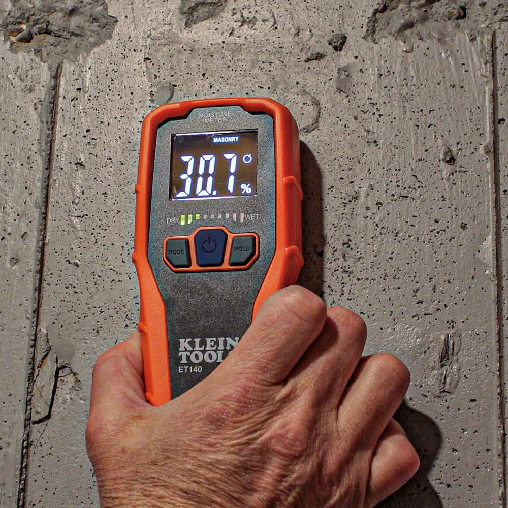 Klein Tools ET140 Pinless Moisture Meter for Non-Destructive Moisture Detection