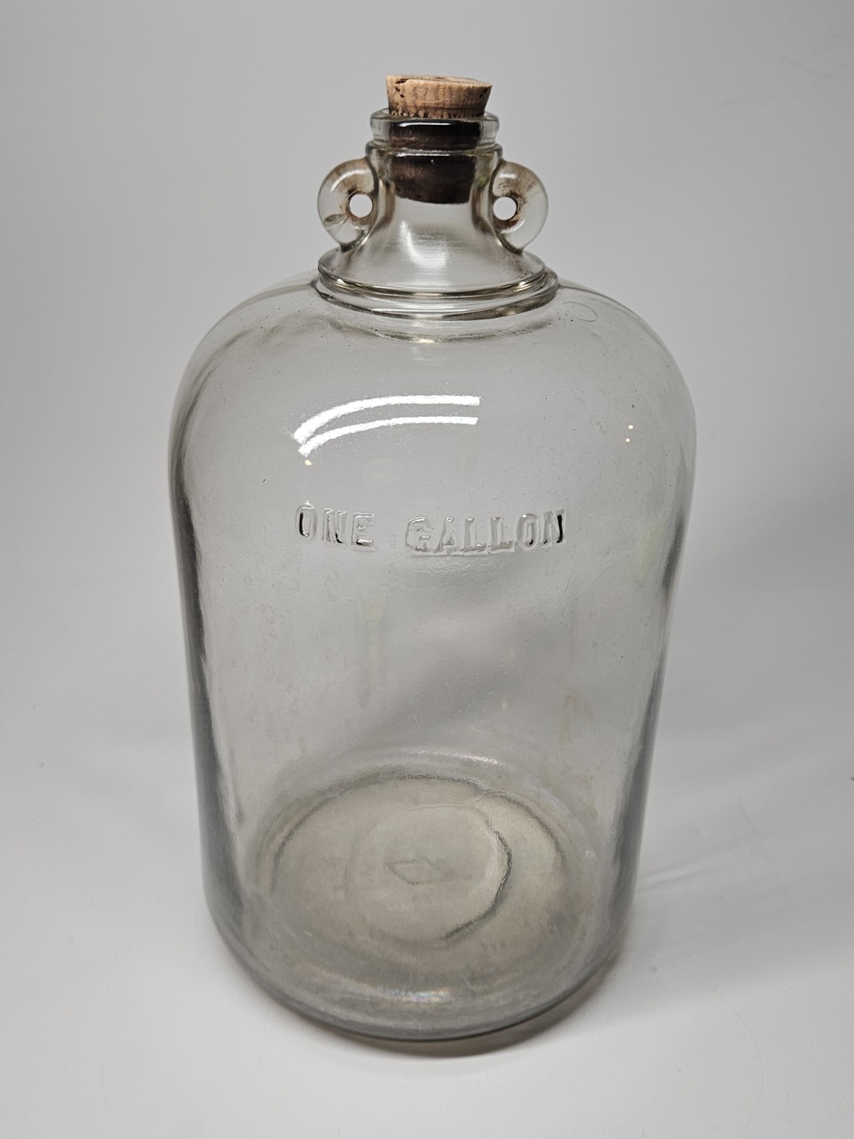 Antique Primitive Bottle Jug #331 Diamond Bottom 1 Gallon With Cork