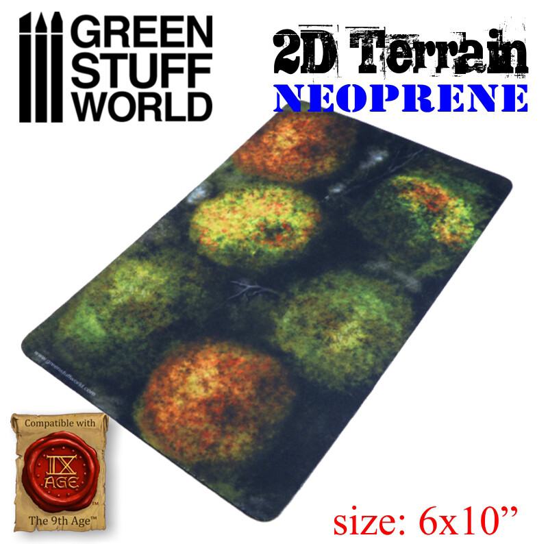 2D Neoprene Terrain - Forest with 6 trees Wargames compatible with 9Age Aos ToW