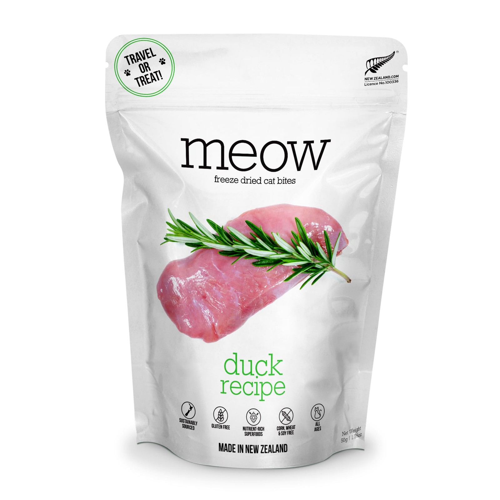 The New Zealand Natural Pet Food Co. Meow Duck 1.76 Ounce (Pack of 1), Brown