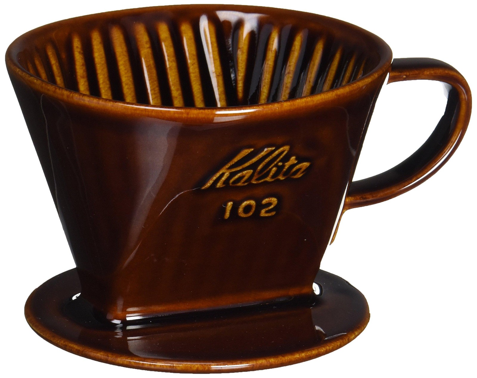 Kalita Coffee Dripper 102-Loto Ceramic Brown 2-4 Cups Made in Japan 3-Hole