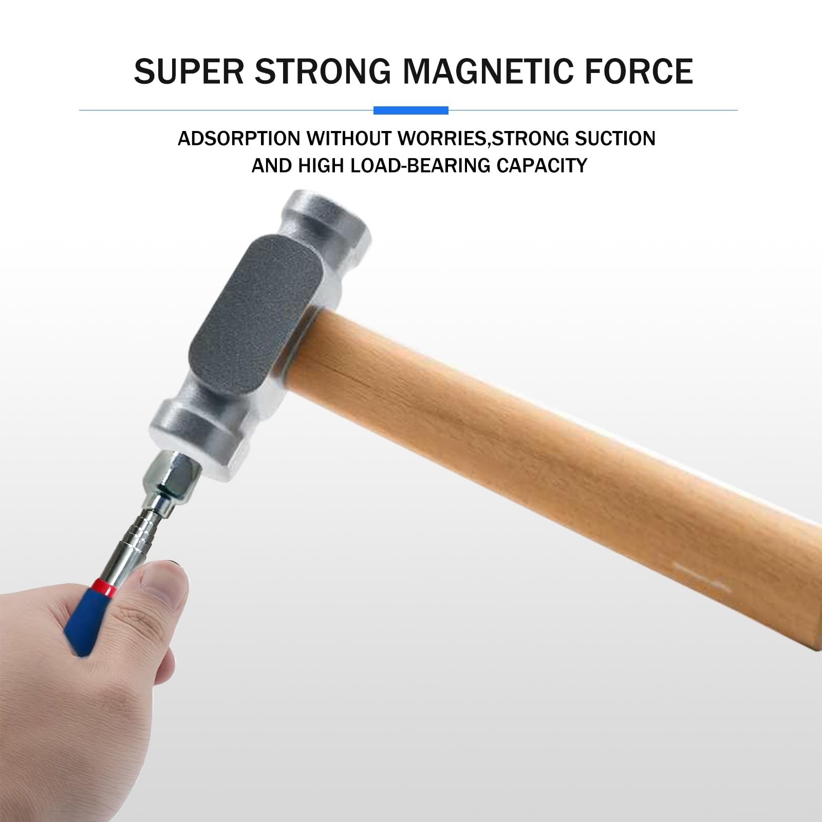 2-Piece Magnetic Pickup Tool Set — 36in Flexible Claw One Size, Silver