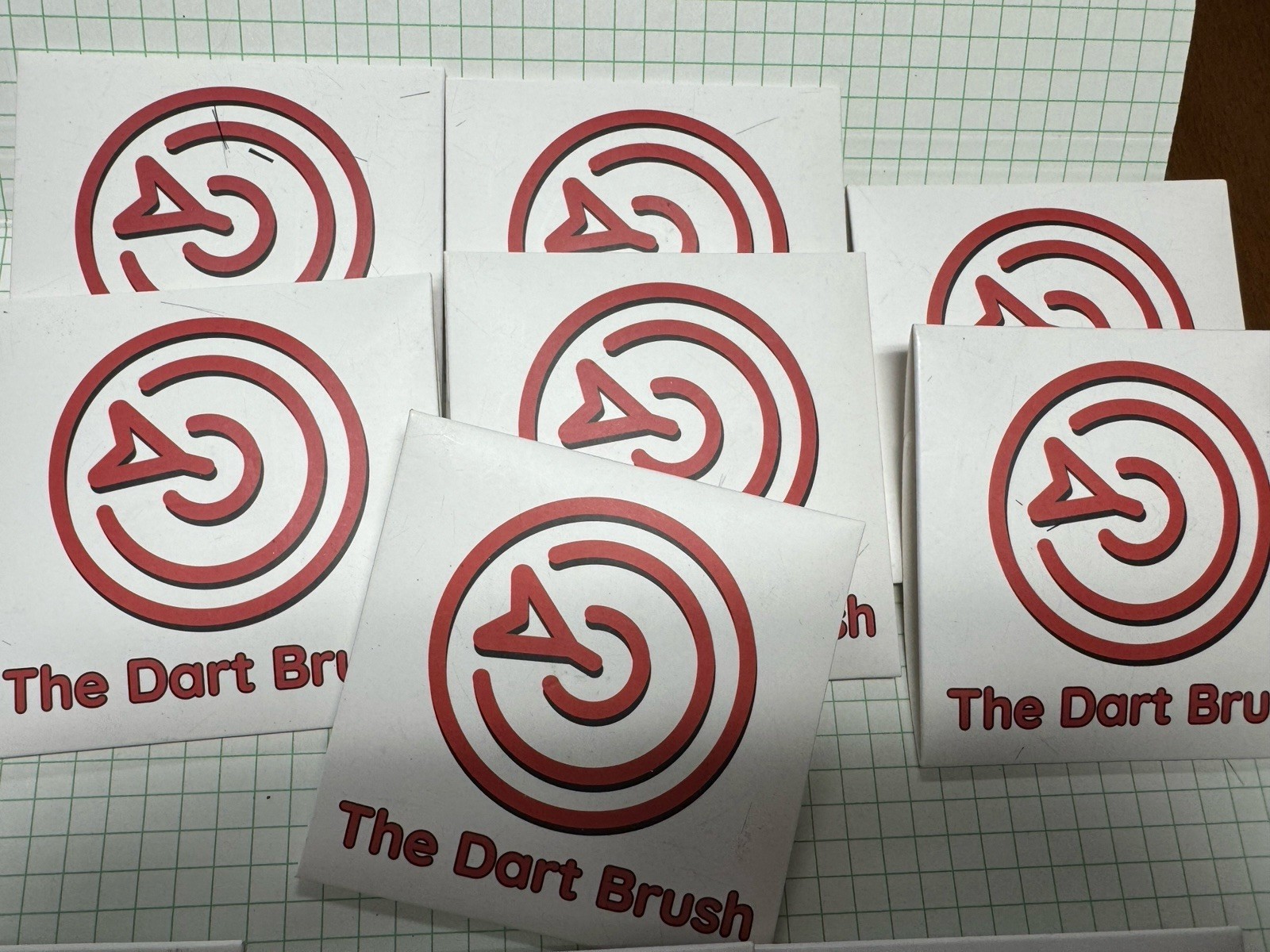 The Dart Brush RED 2 Pcs New Free Shipping Each Includes Brush, Cloth, &Sticker