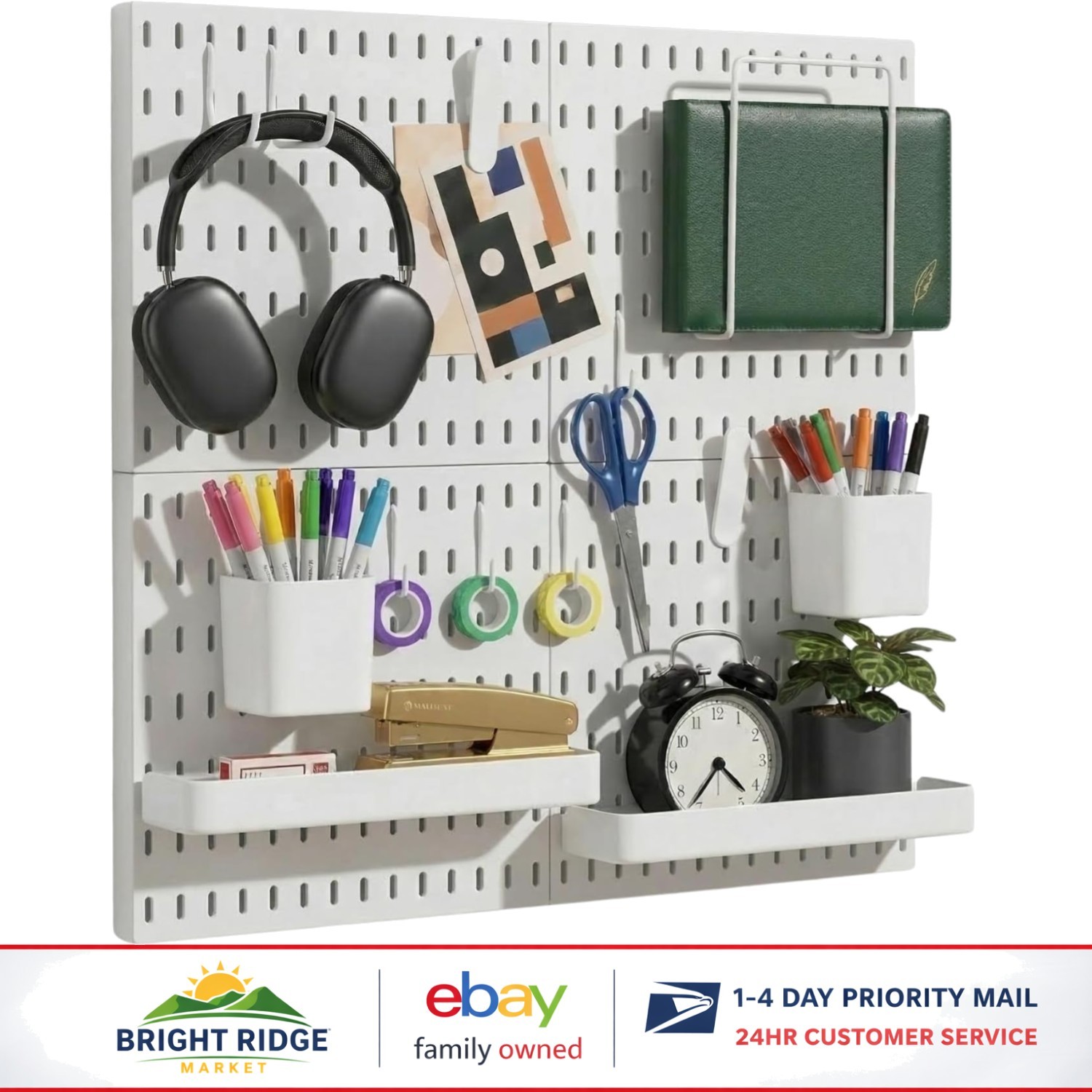 Modular Peg Board Wall Organizer for Craft Room, Office, and Gaming Setup
