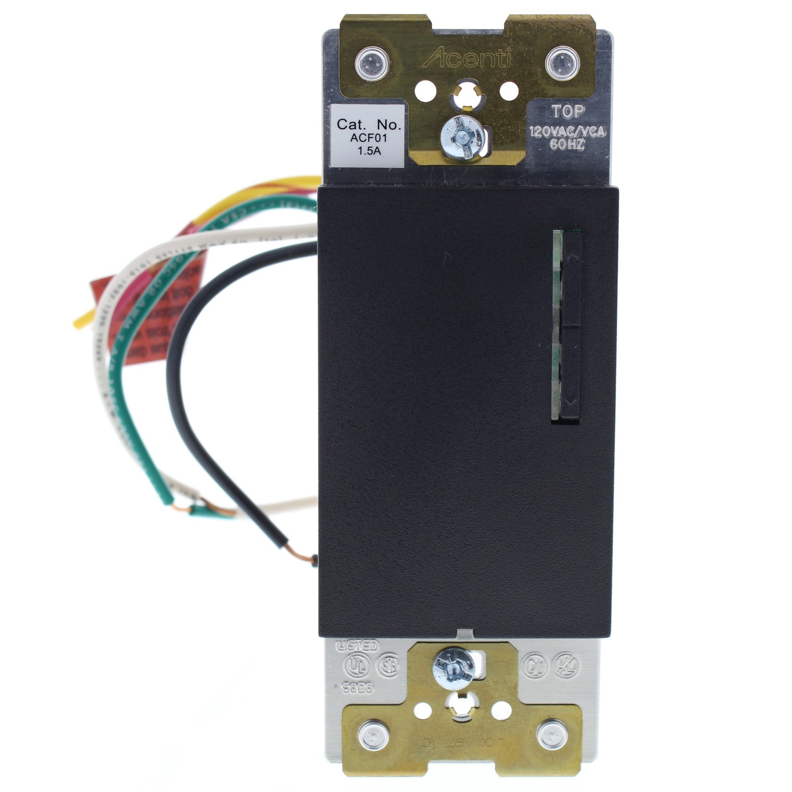 Leviton ACF01-1L-ONX Black Onyx Acenti S.P/3-Way Ceiling Fan Speed Control 1.5A