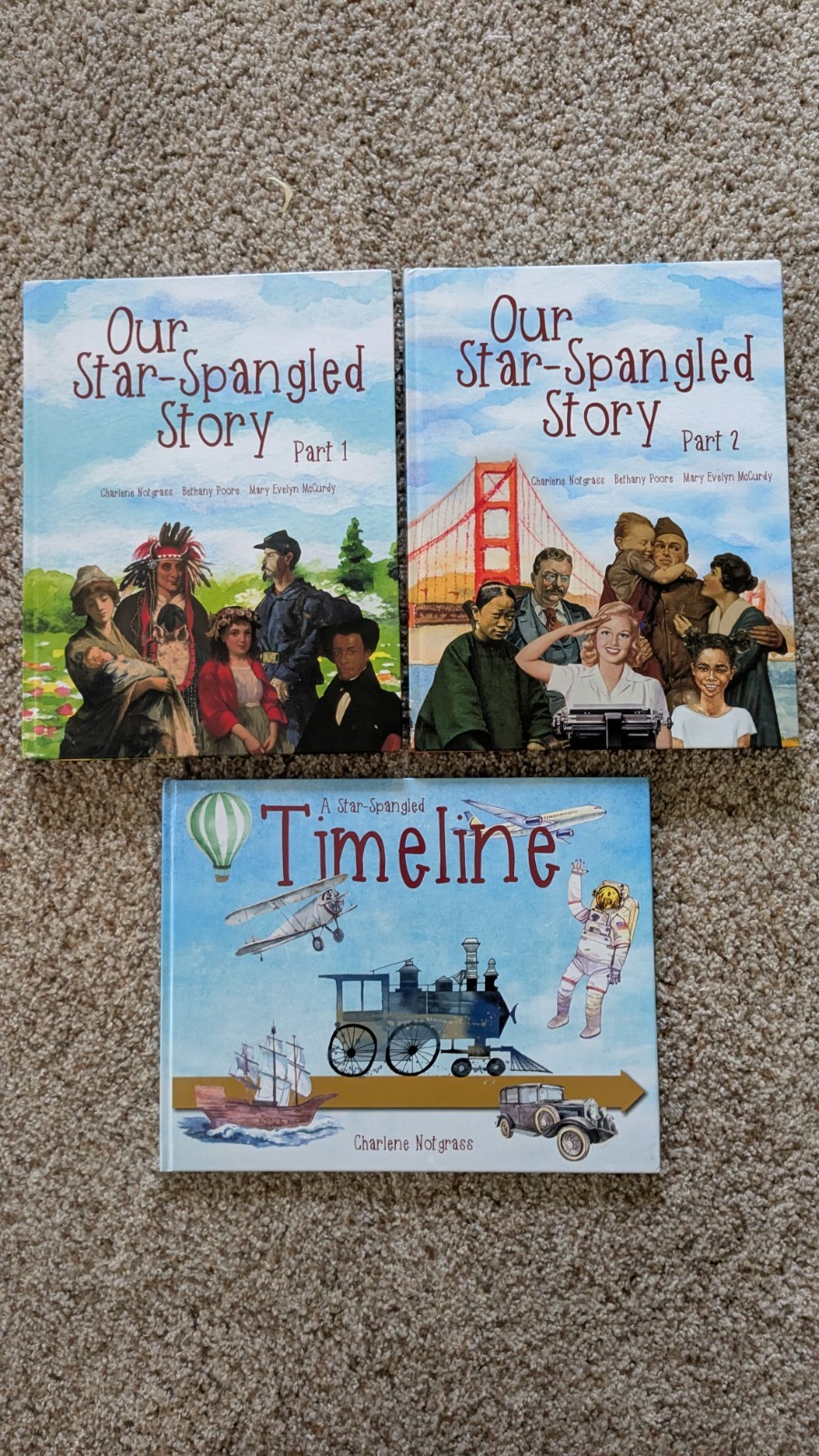 Notgrass Our Star-Spangled Story 3 book Set - Timeline, Part 1, and Part 2