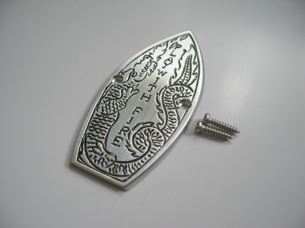 Handmade play with fire custom aluminum truss rod cover fits to zemaitis guitar