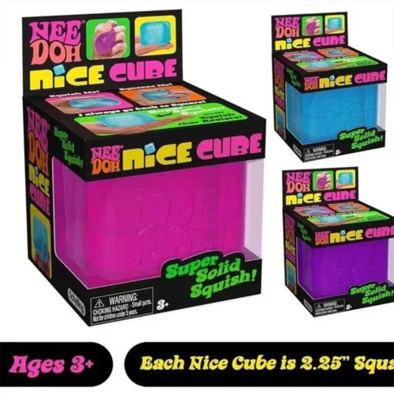NeeDoh Nice Cube - Sensory Squishy Fidget Toy, Stress Relief, Assorted Colours