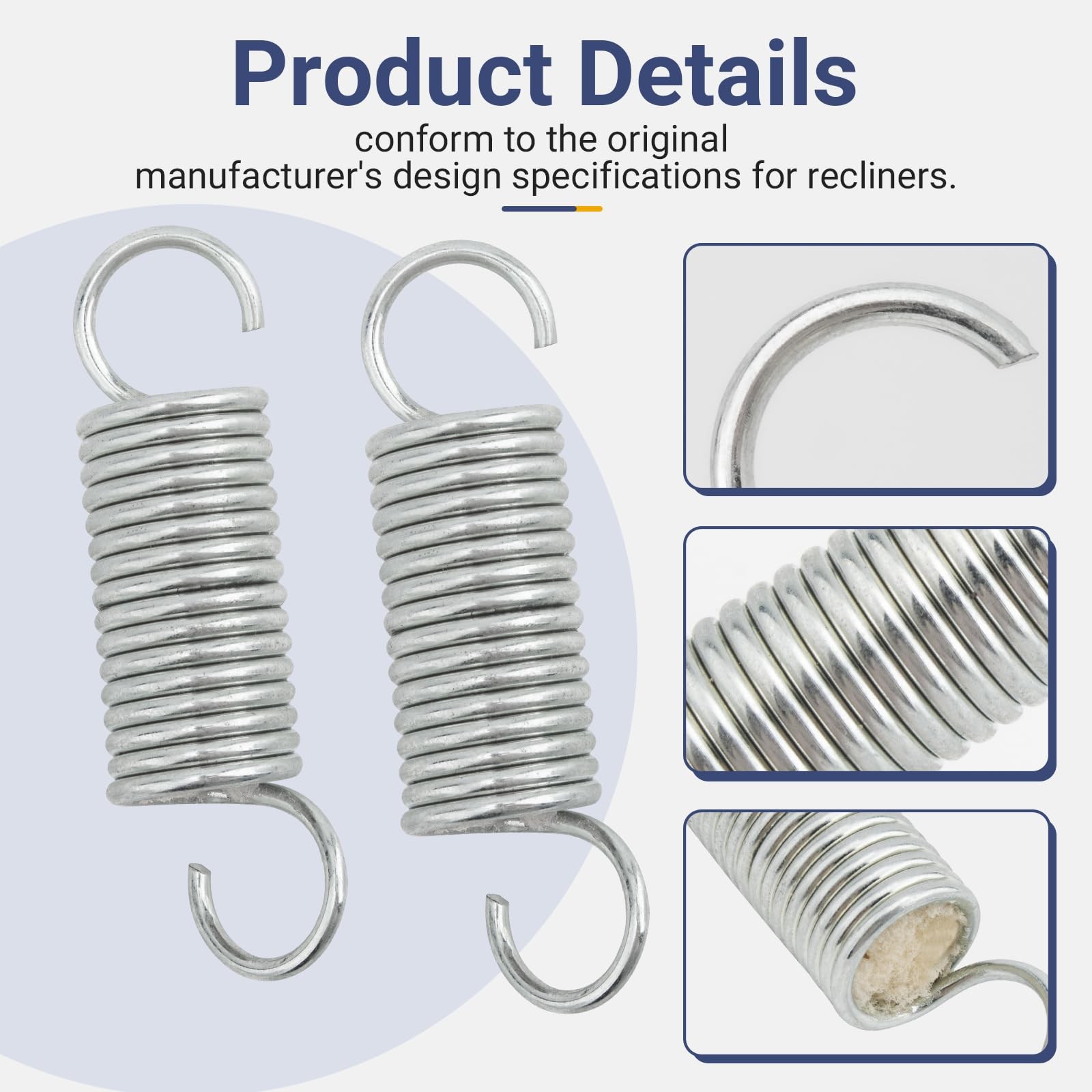 2 Pack Recliner Mechanism Tension Spring 2-7/8 Inch Fits Lane Action