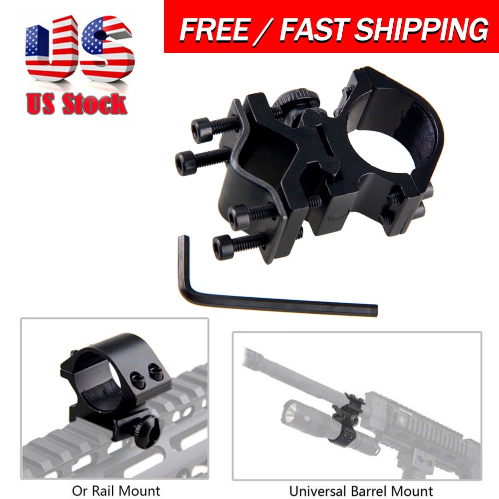 Hunting Mounted Red Light LED Flashlight Torch with 2in1 Scope Mount 20mm Rail