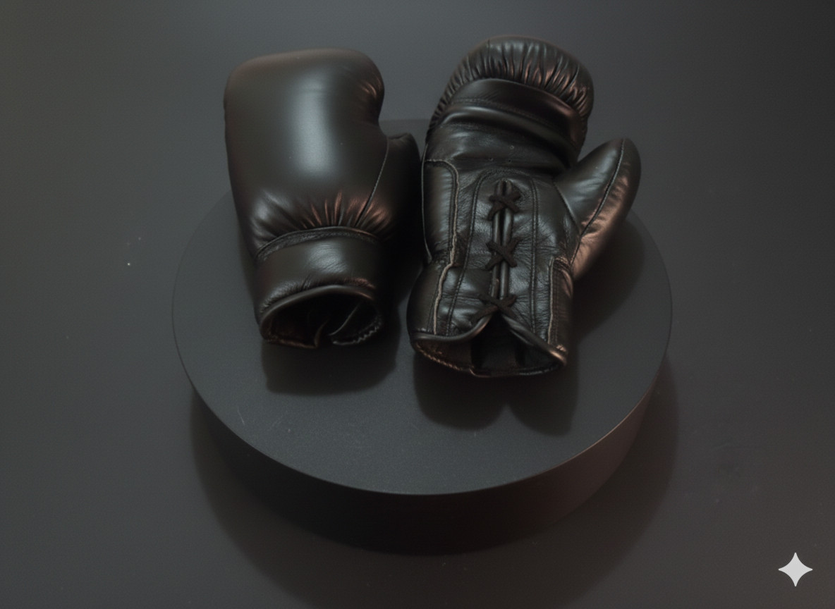 Vintage Handmade Boxing Gloves - Genuine Cowhide Leather - Old School Lace-up