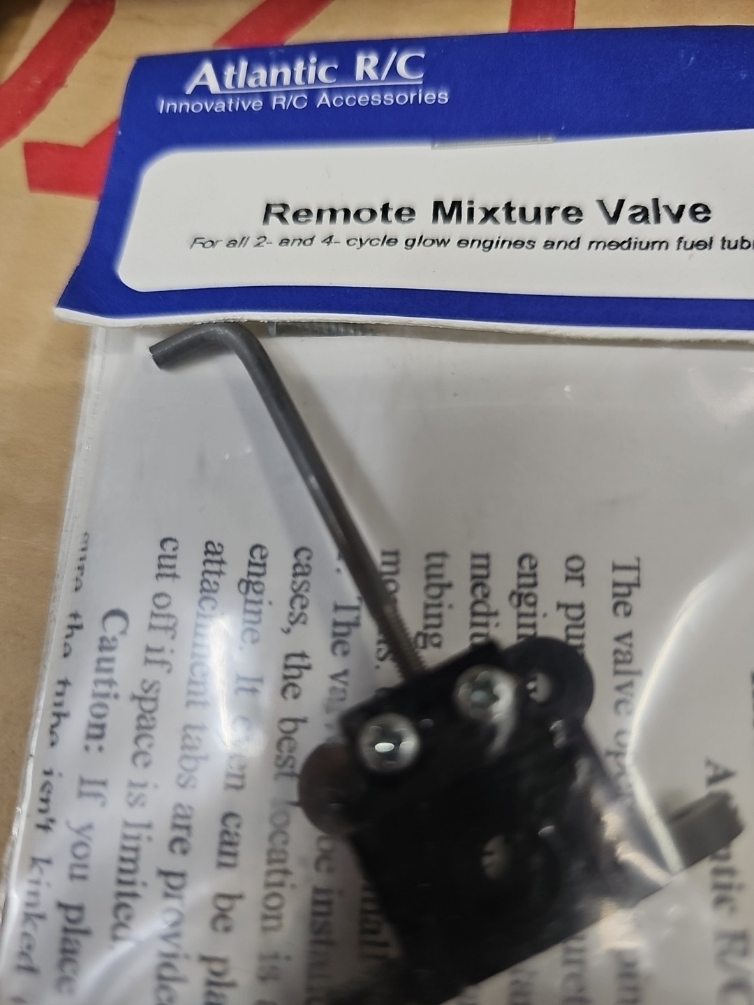 Atlantic R/C Remote Mixture Valve Glow Engine RC NOS w Instructions
