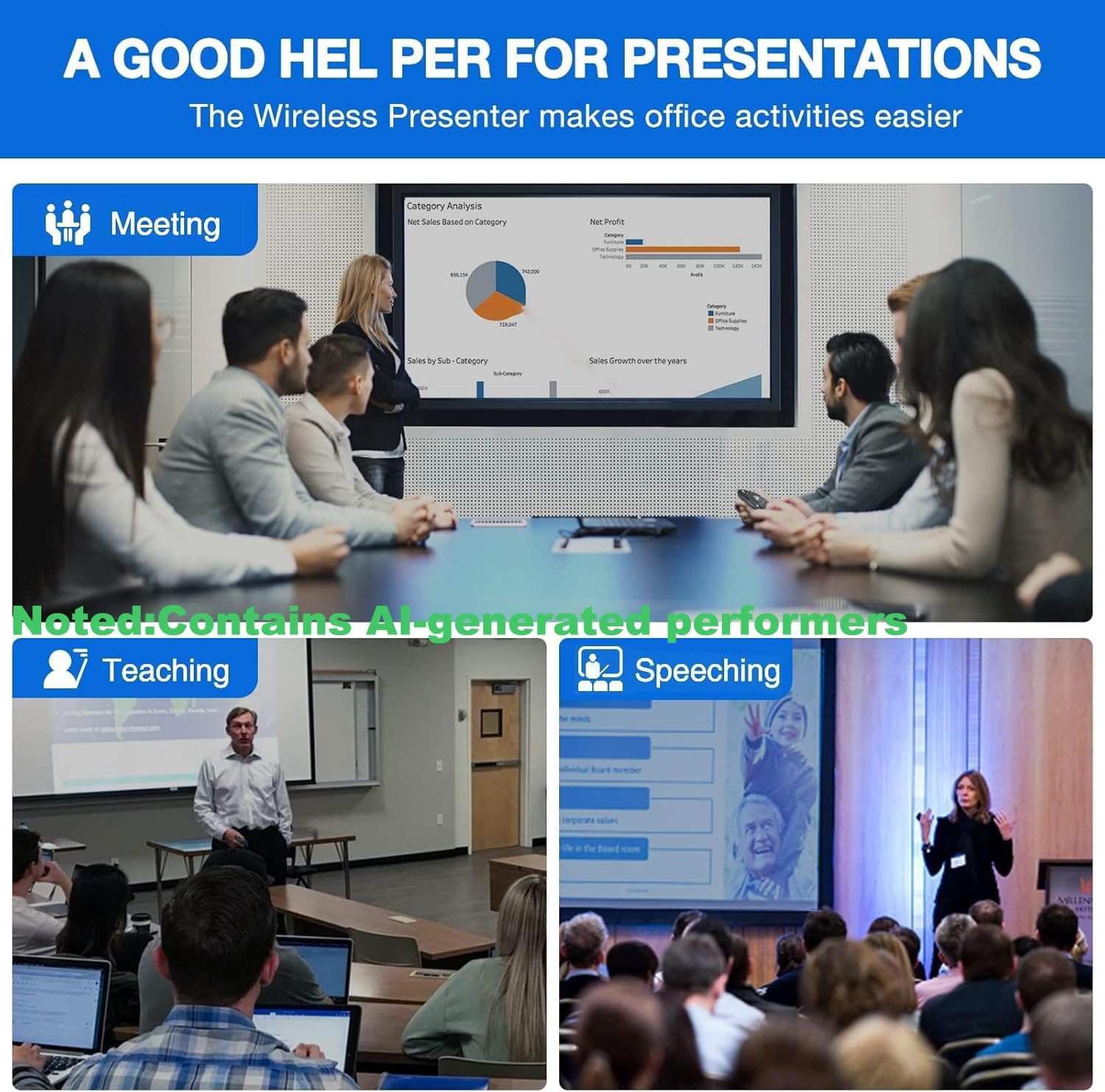 Presentation Clicker Wireless Presenter Remote USB Control Powerpoint PPT Clicke