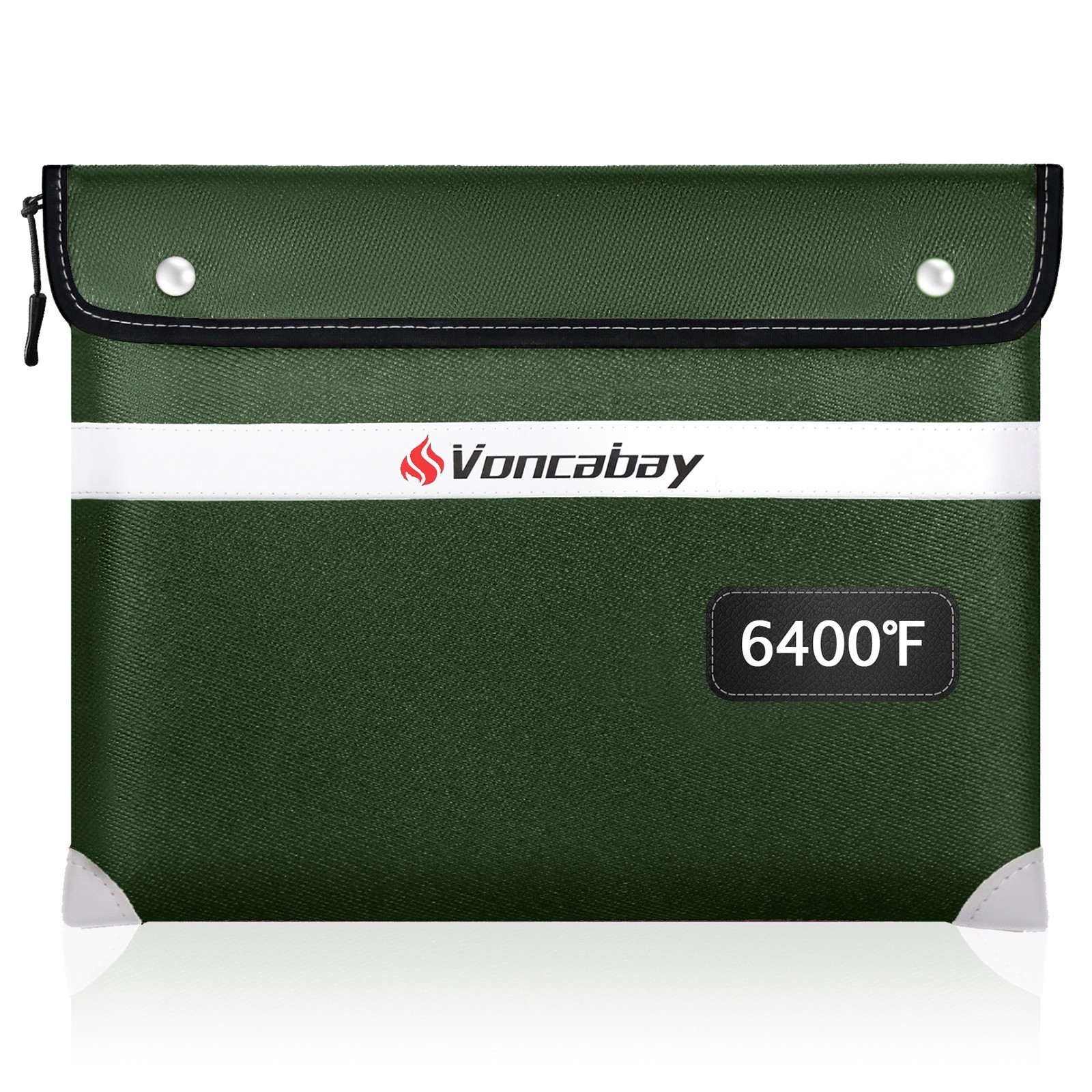 6400℉ Fireproof Document Bag Waterproof Reflective Strip 14.2"x11" Money Safe