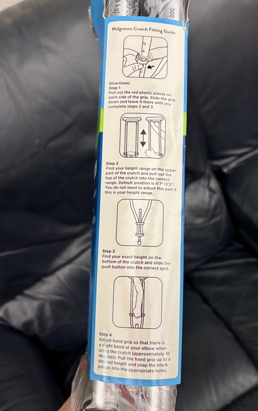 Universal Adjustable Height (4’7”-6’7”) Crutches