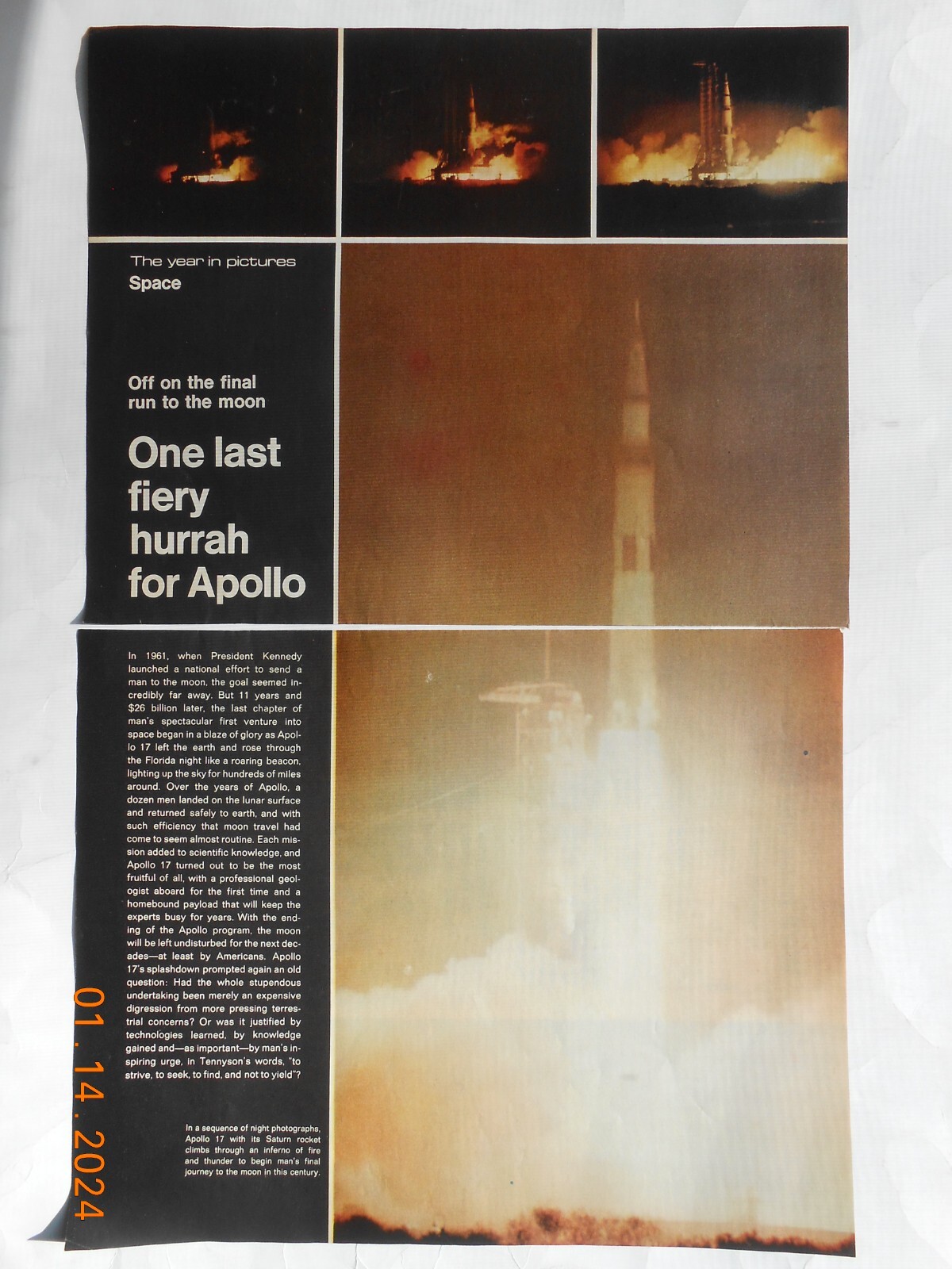 1972 Apollo space mission photo article astronauts Lunar Rover Gemini Saturn 5