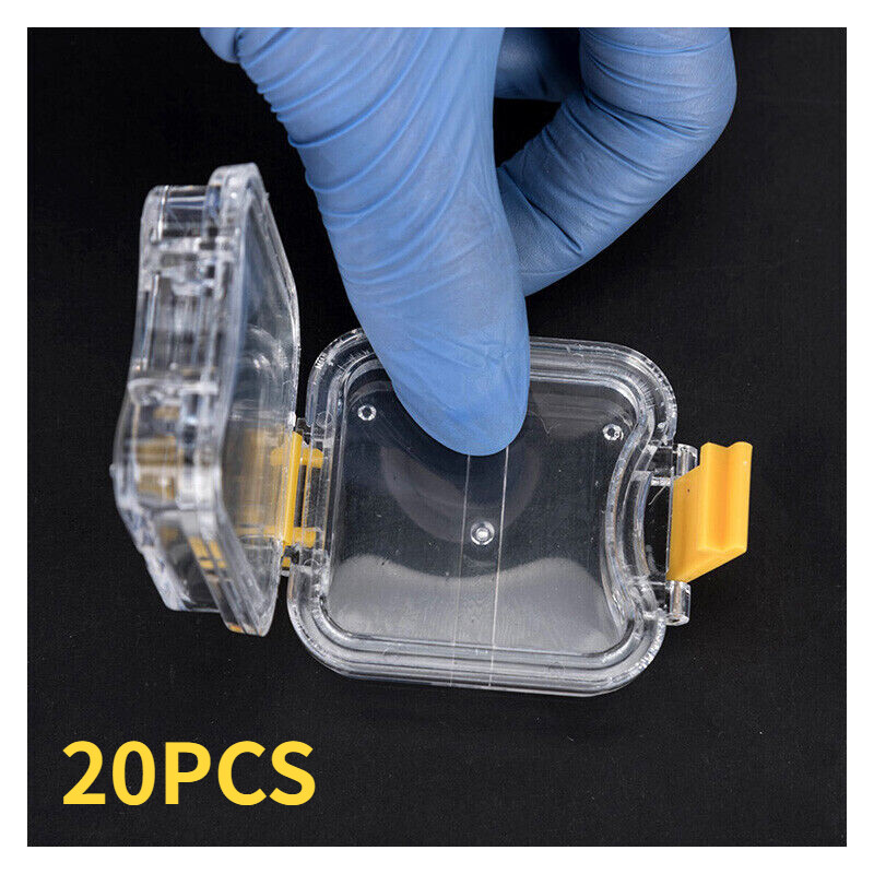 20PCS Dental Denture 45*45*25mm Hinged Display Box  Film Membrane Storage Case-