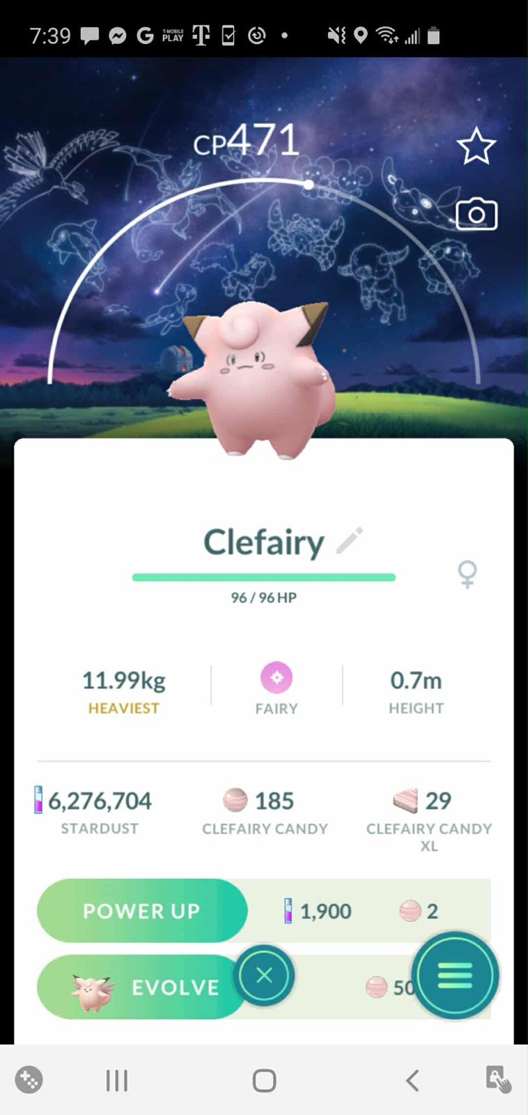 Clefairy Constellation Background Pokemon Go