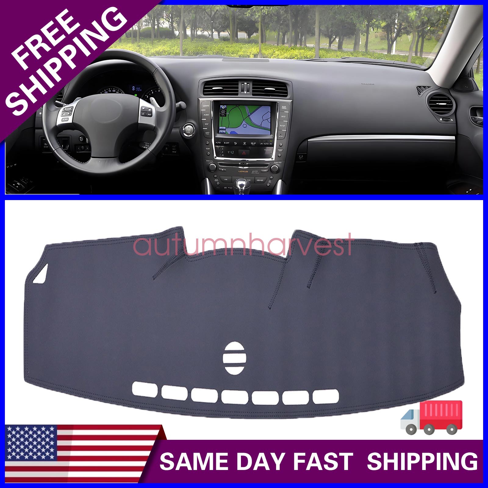 New For 2006-2011 Lexus IS250 IS350 Leather Dashboard Dash Cover Dashmat