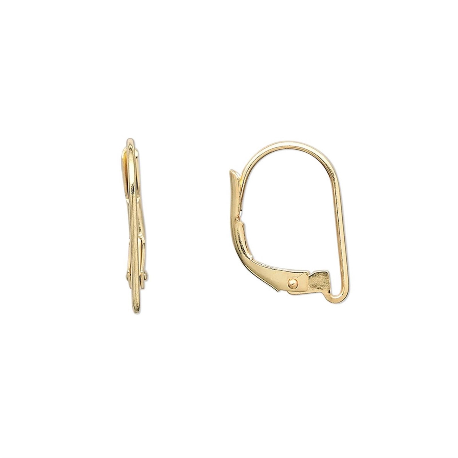 Open 1/2 Loop Gold 14K Plated Leverback Ear Hooks Earring Findings 10 pcs
