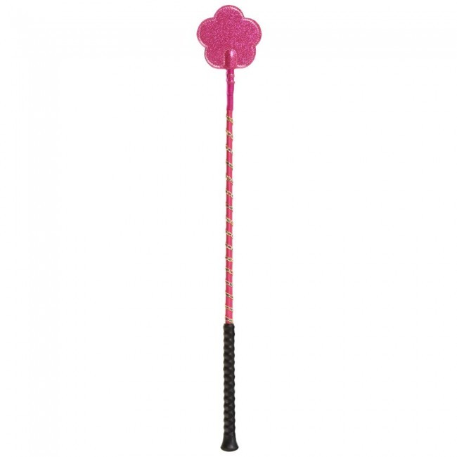 Tough 1 24" Flower Shaped Sparkle Crop in Black horse tack equine 29-9655