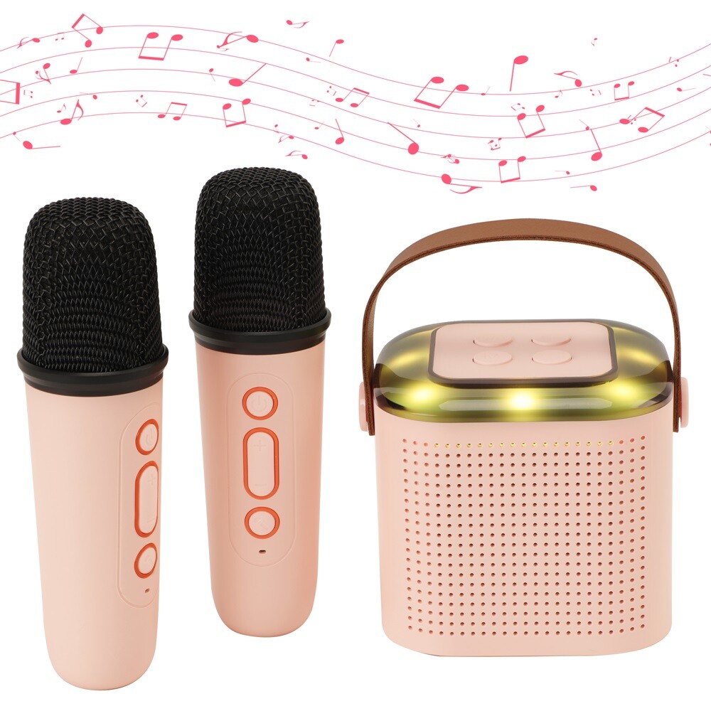 Kids Portable Karaoke Machine with Bluetooth Speaker 2 Mics