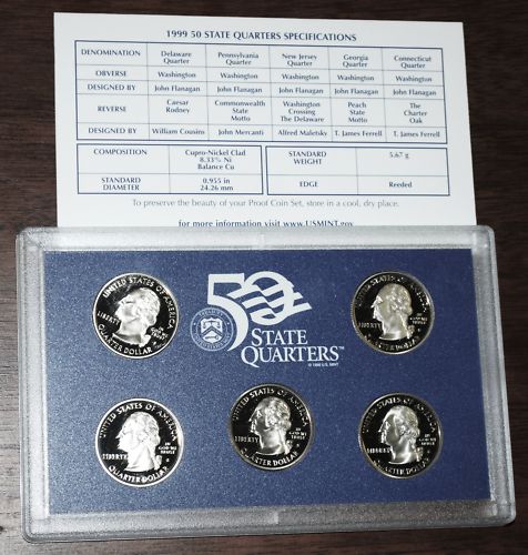 1999-s Clad QUARTERS Proof Set in original BLUE box