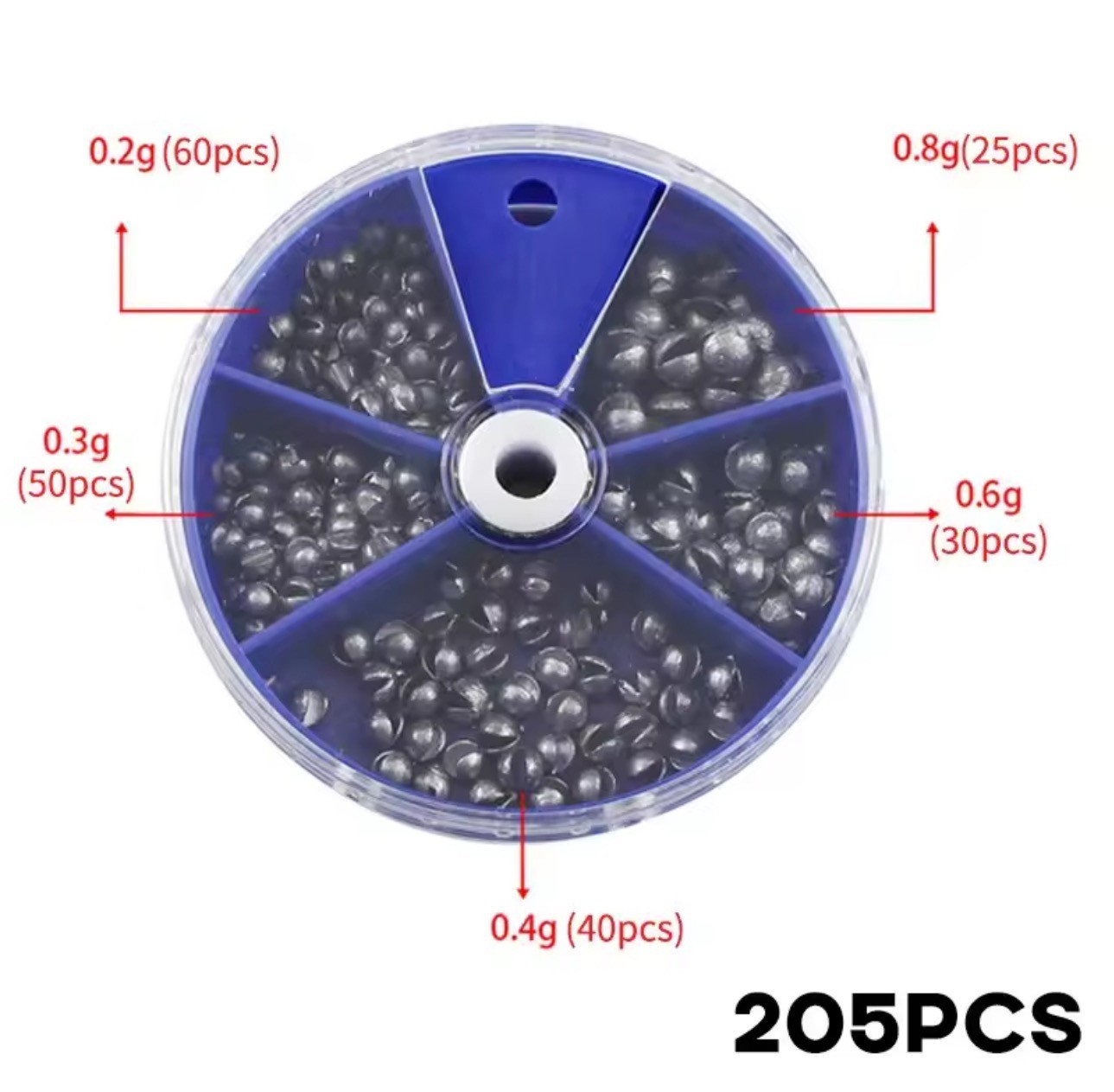 Lead Fishing Sinkers 205pcs 5-way Lead Weight Tackle Course Fishing