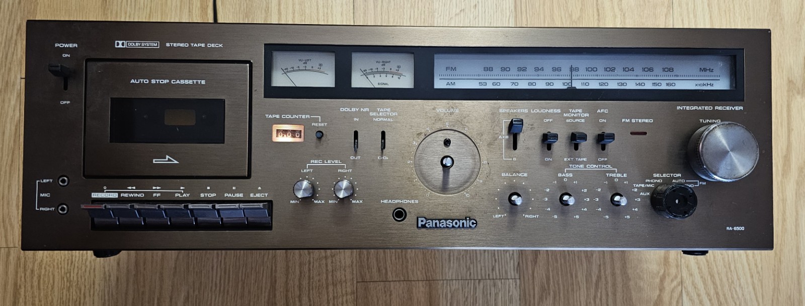Panasonic RA-6500 Cassete Deck Integrated Reciever 1980s WORKS BUT SELLING PARTS