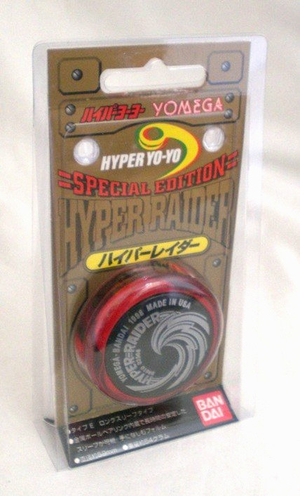 YOMEGA BANDAI 1998 VINTAGE HYPER RAIDER YOYO RED BLACK CAPS CLASSIC TOY  NEW