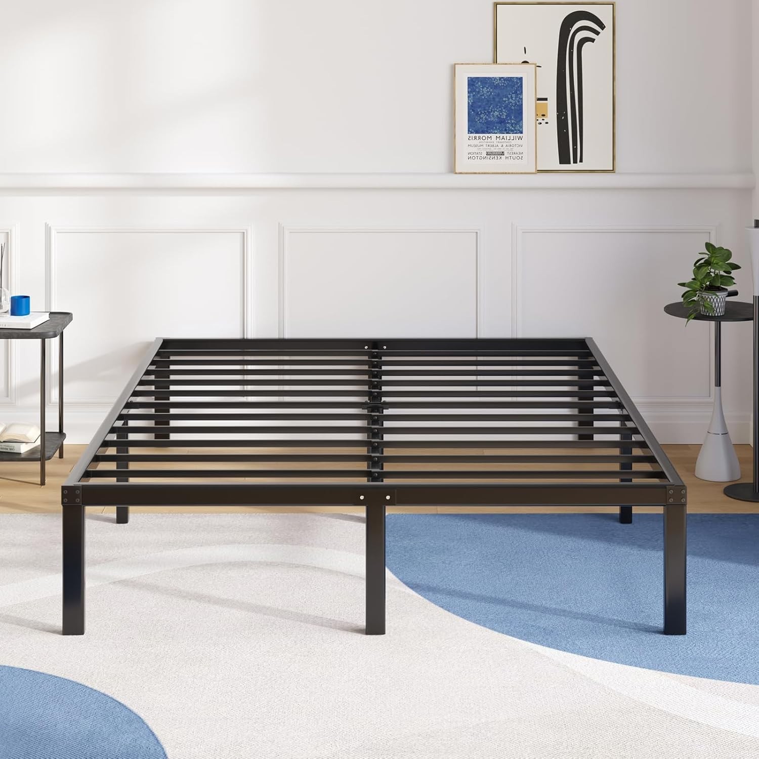 Queen Bed Frame - 14 Inch High Metal Platform Bed Frame Queen Size