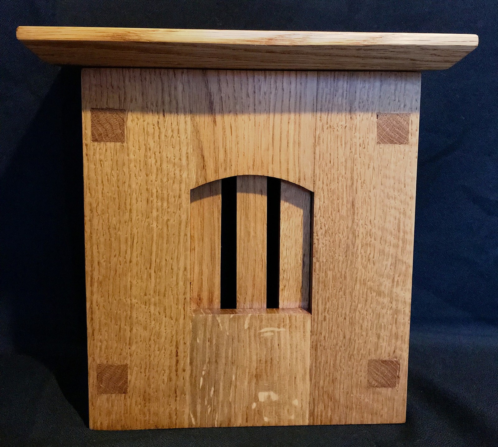 Craftsman Style Doorbell Chime Cover - Solid Red Oak Wall Box