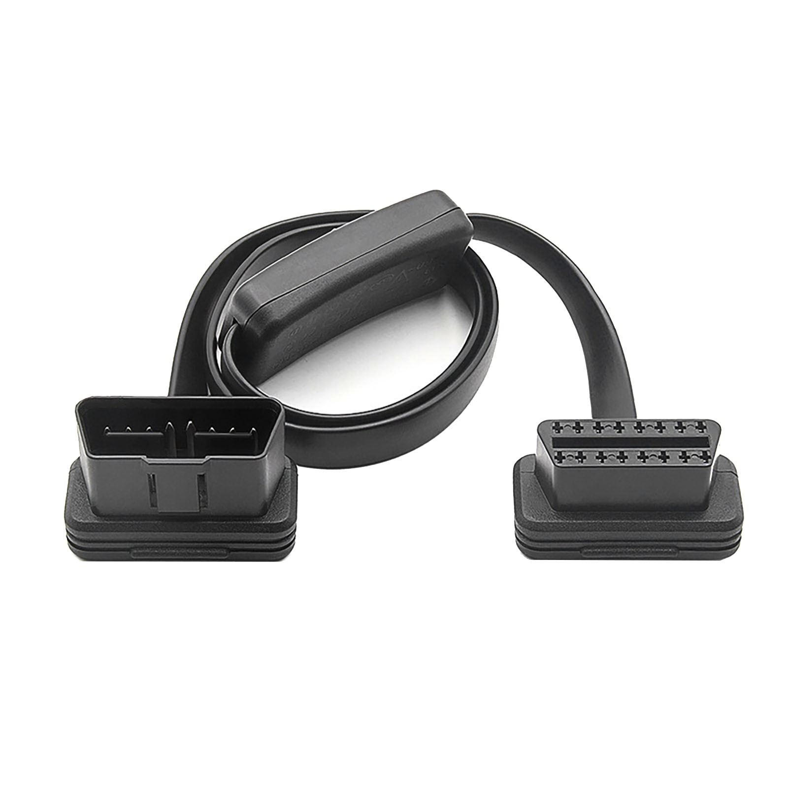60cm OBD2 II Low Profile Left Right Angle Y Splitter Flat Ribbon Extension Cable
