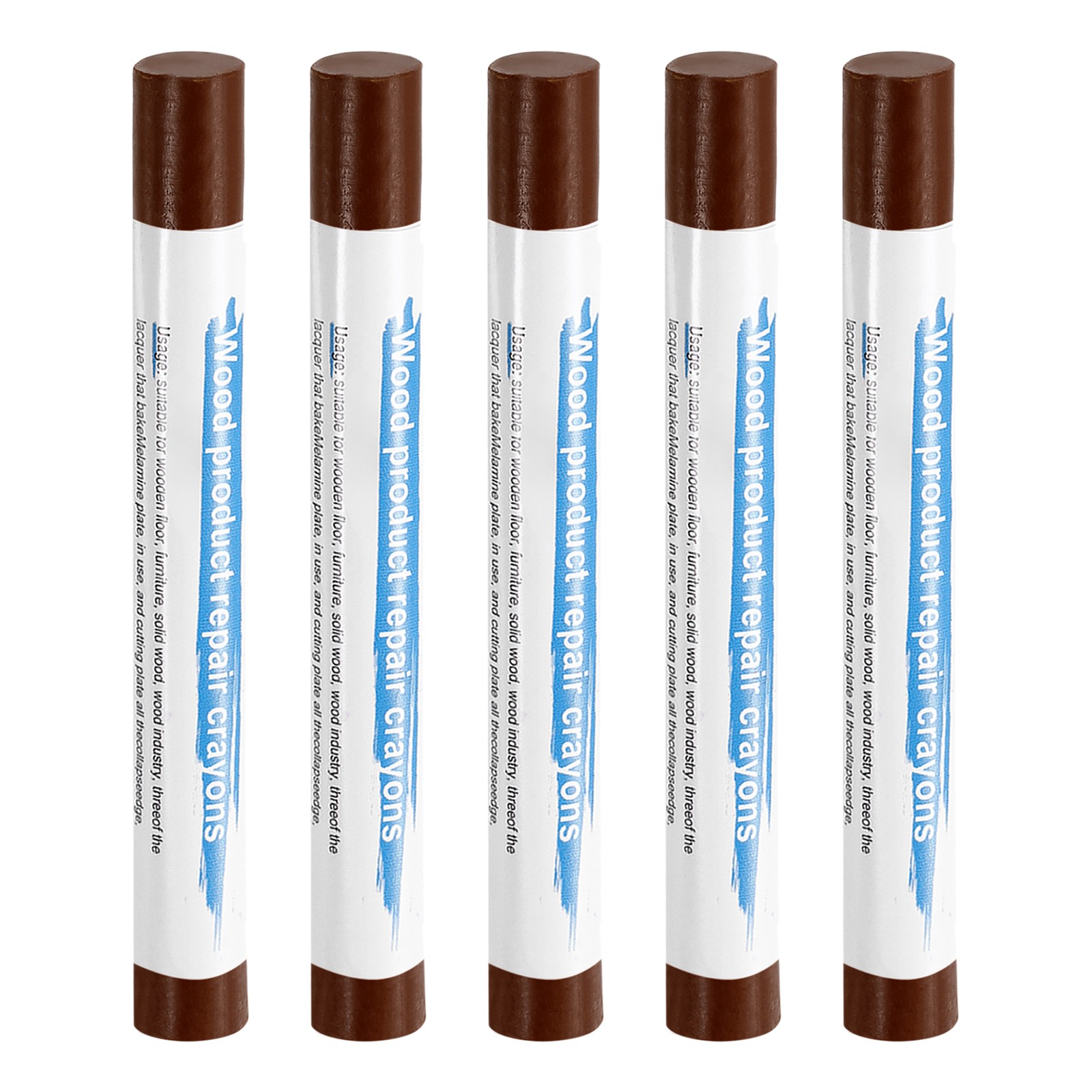 5pcs Wood Filler Sticks Wax Sticks for Scratches Wooden Holes, Chestnut