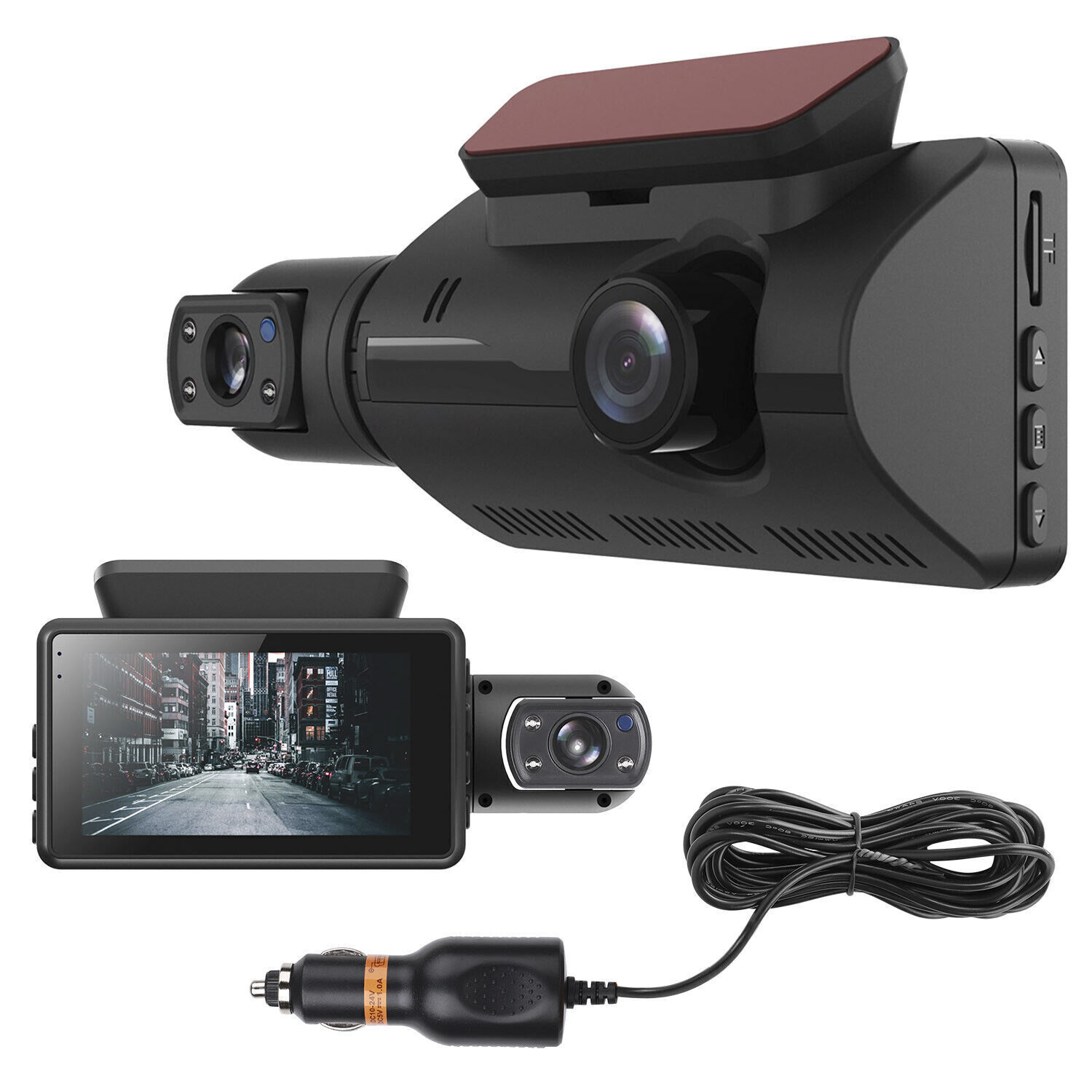 Dual Lens Car DVR Dash Cam Video Recorder Night Vision 720P Front Inside Camera