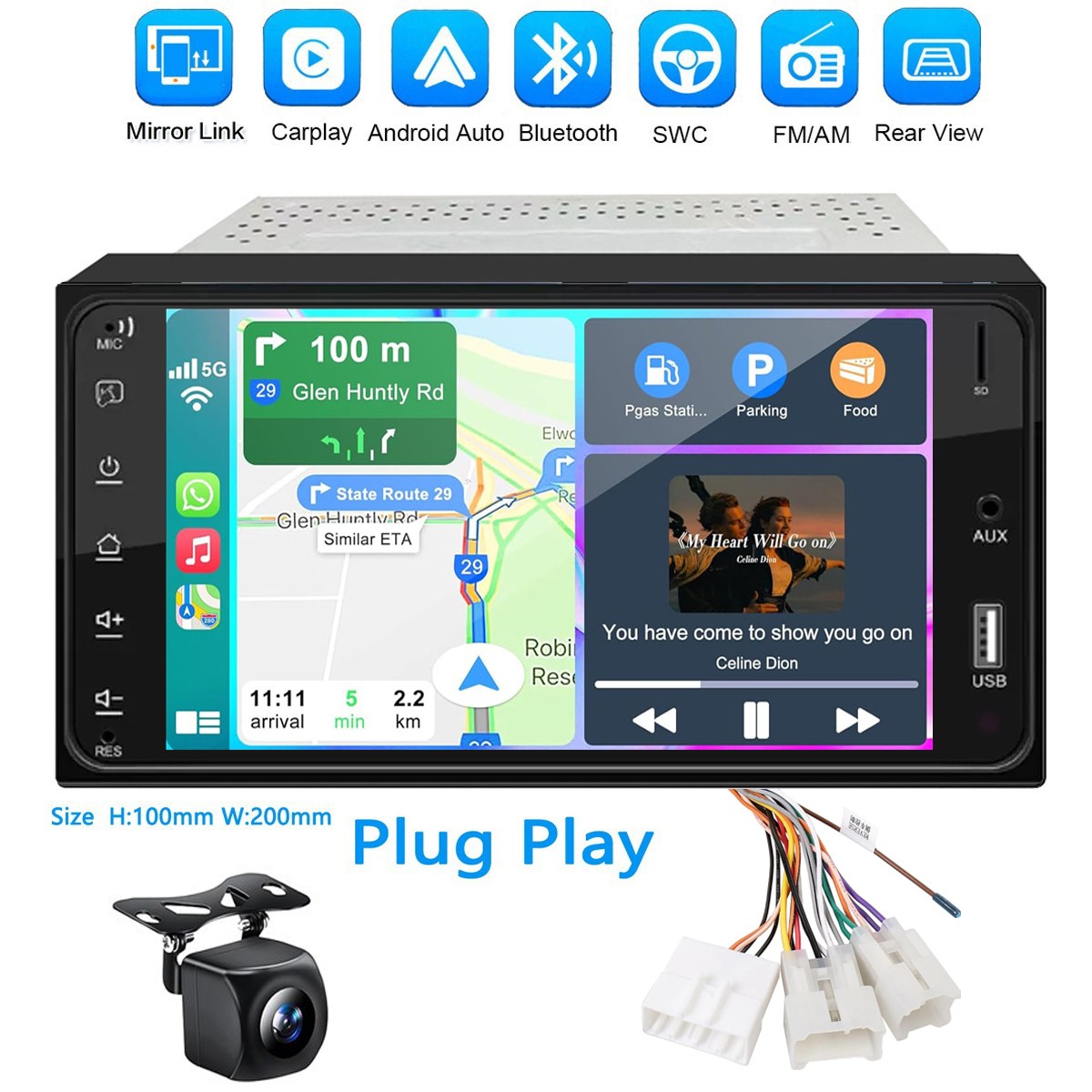 Wireless CarPlay For 2004-2016 Scion tC Car Radio Stereo BT CarPlay GPS +Camera